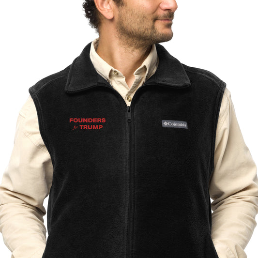 Mens America First Fleece Vest - Fueling Economic Prosperity (Red Logo)