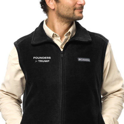 Mens America First Fleece Vest - Fueling Economic Prosperity (White Logo)