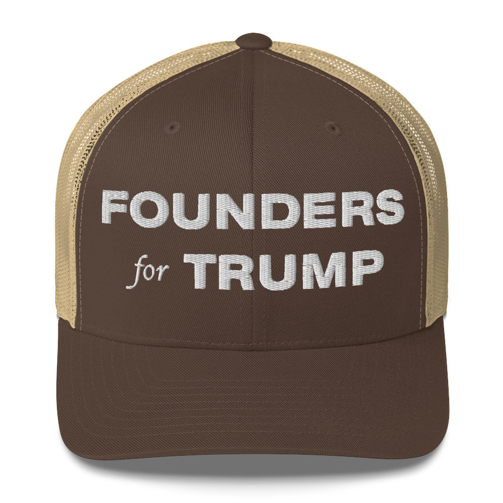 Founders For Trump Trucker Hat  - Fueling American Prosperity (White Logo)