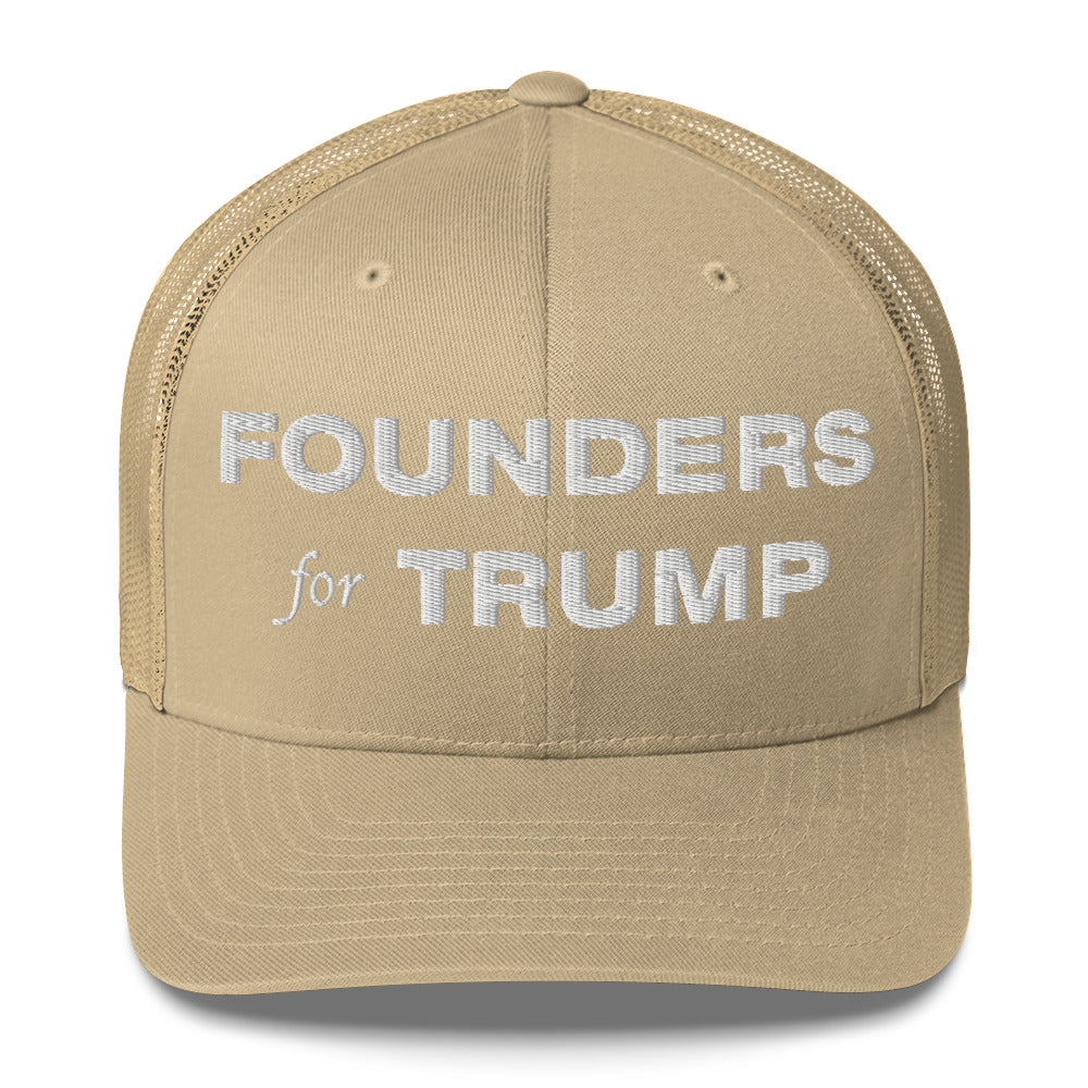 Founders For Trump Trucker Hat  - Fueling American Prosperity (White Logo)