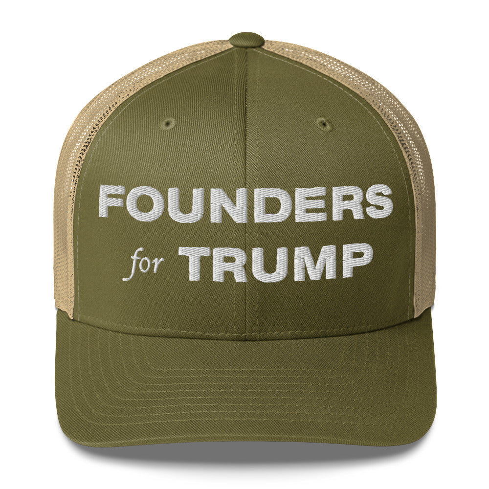 Founders For Trump Trucker Hat  - Fueling American Prosperity (White Logo)