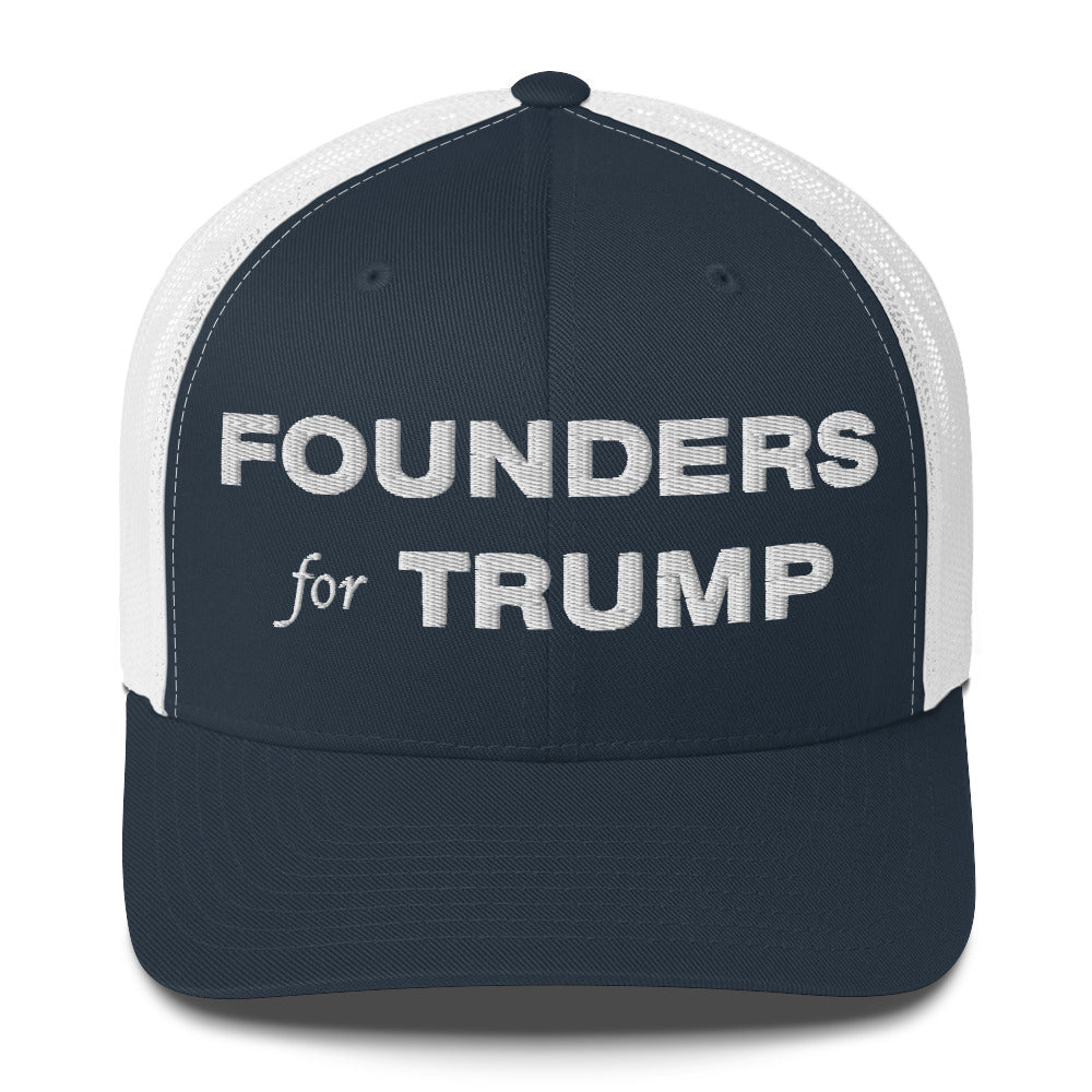 Founders For Trump Trucker Hat  - Fueling American Prosperity (White Logo)