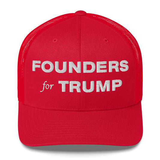 Founders For Trump Trucker Hat  - Fueling American Prosperity (White Logo)