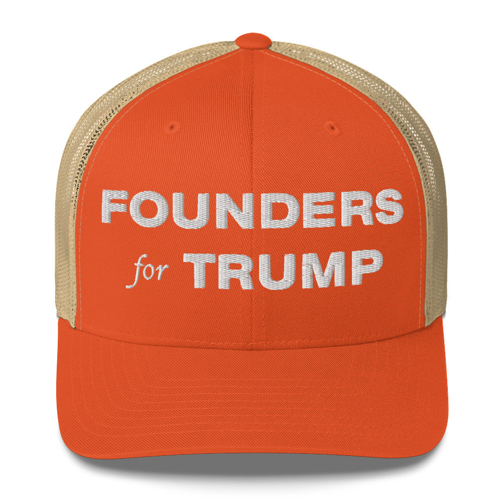 Founders For Trump Trucker Hat  - Fueling American Prosperity (White Logo)