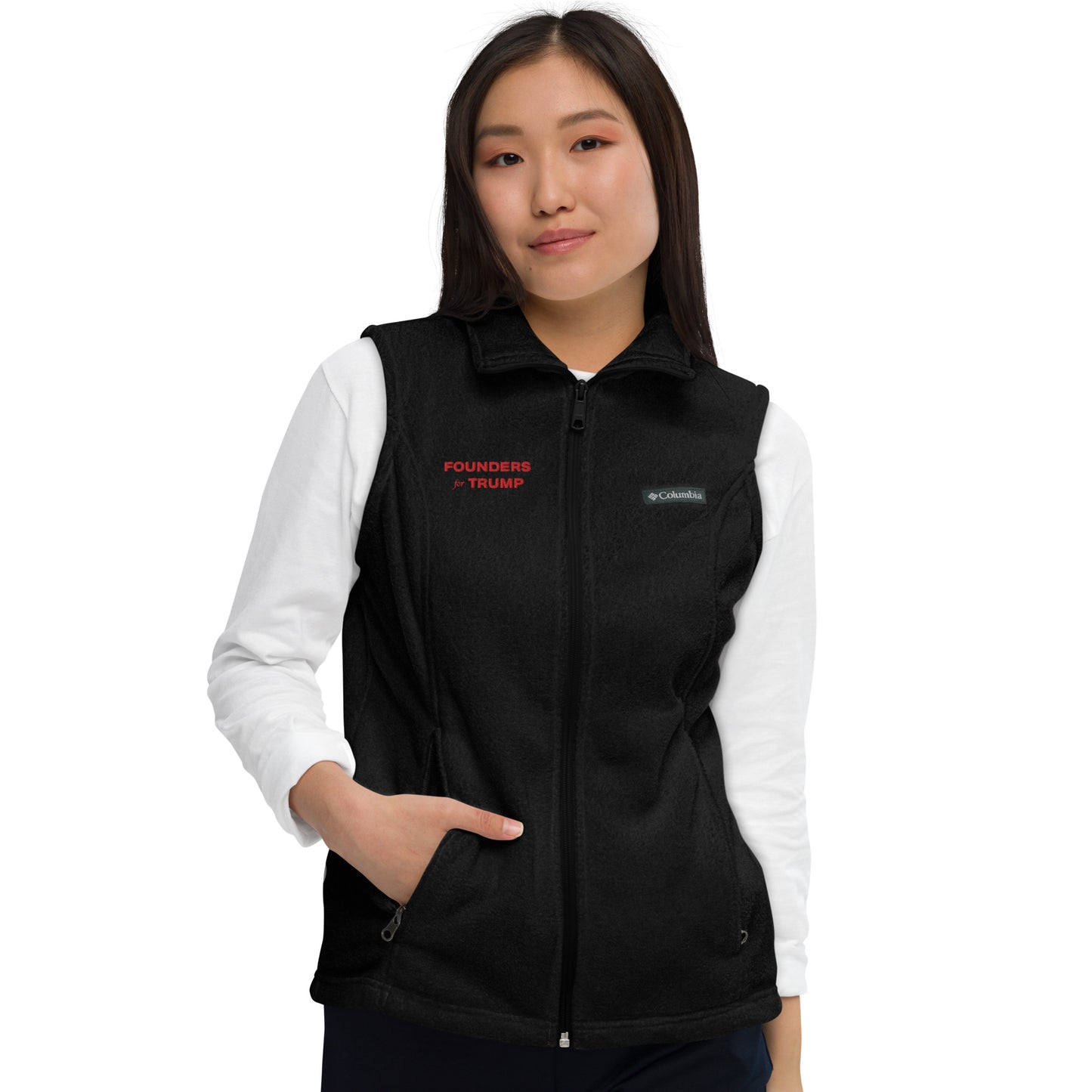 Women’s America First Fleece Vest - Fueling Economic Prosperity (Red Logo)