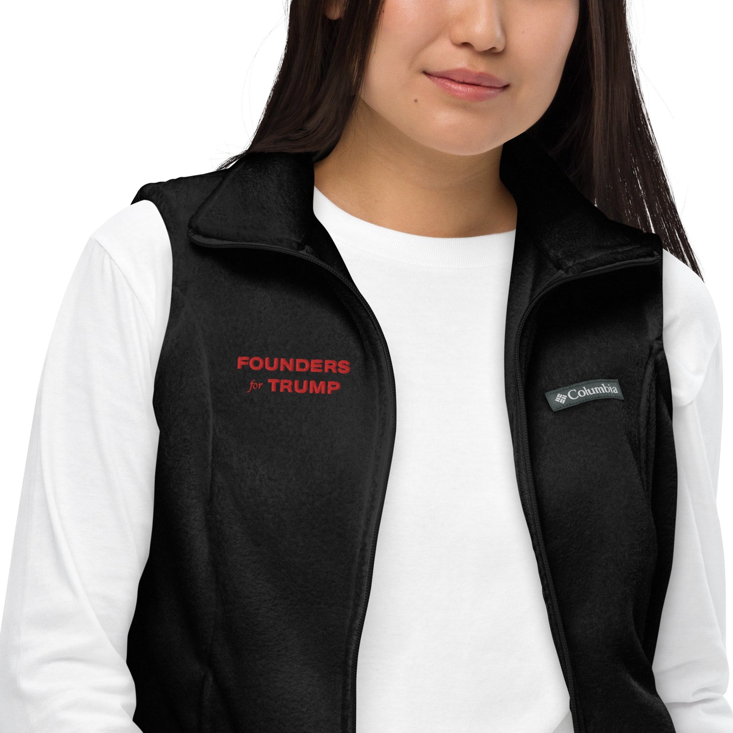 Women’s America First Fleece Vest - Fueling Economic Prosperity (Red Logo)