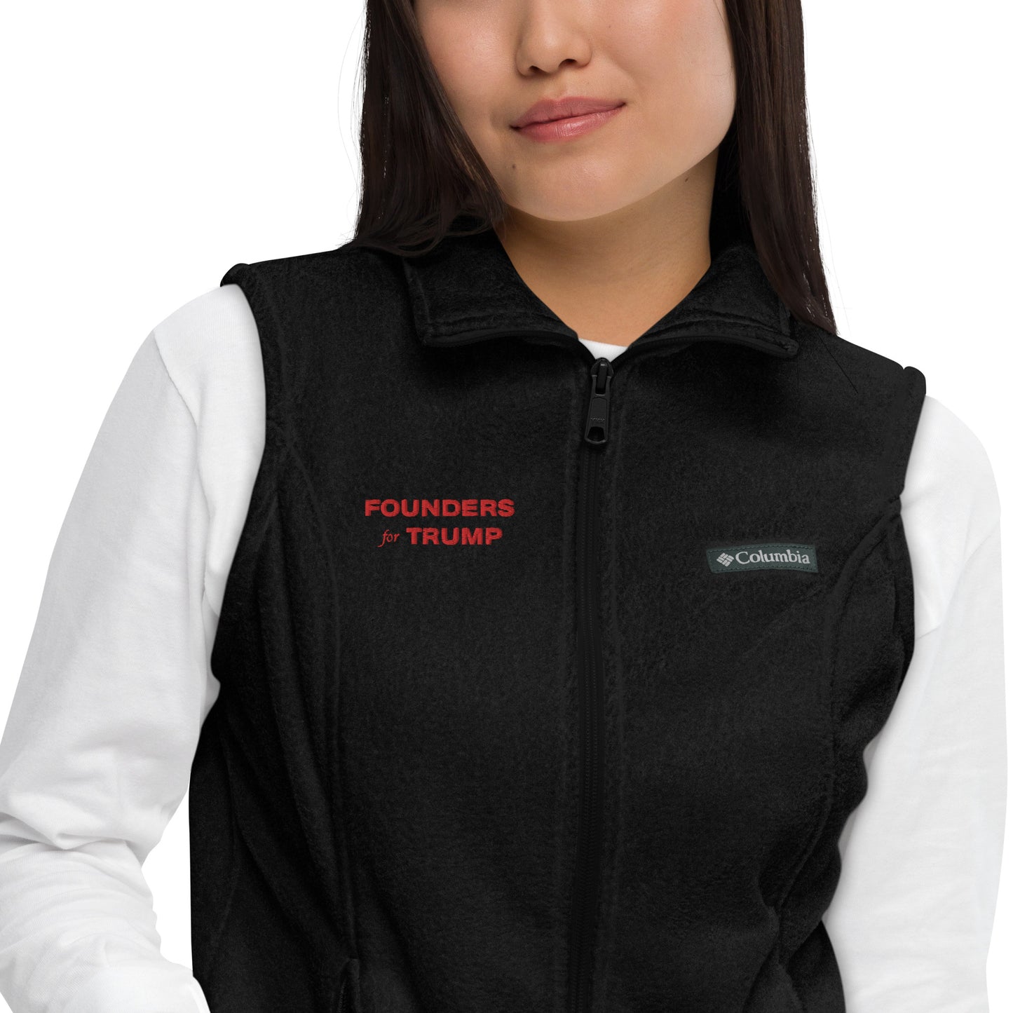 Women’s America First Fleece Vest - Fueling Economic Prosperity (Red Logo)