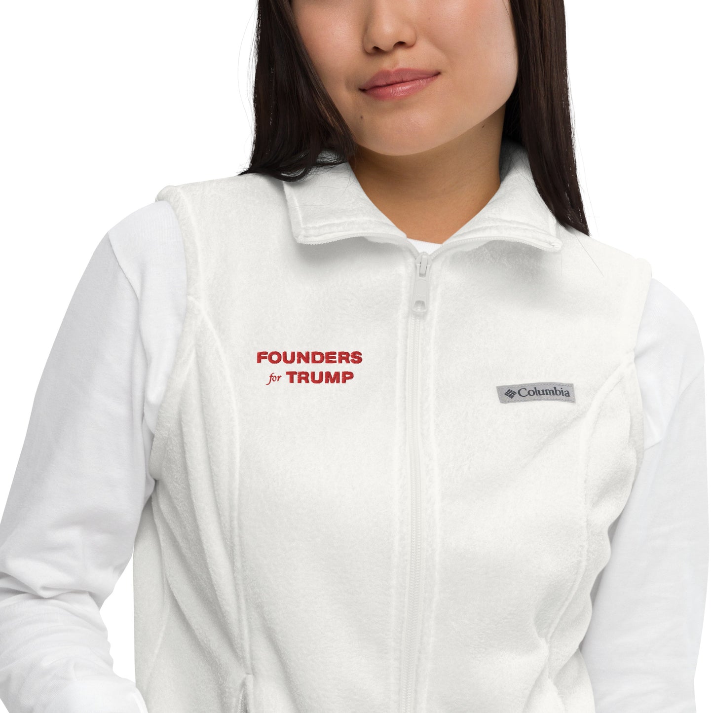 Women’s America First Fleece Vest - Fueling Economic Prosperity (Red Logo)