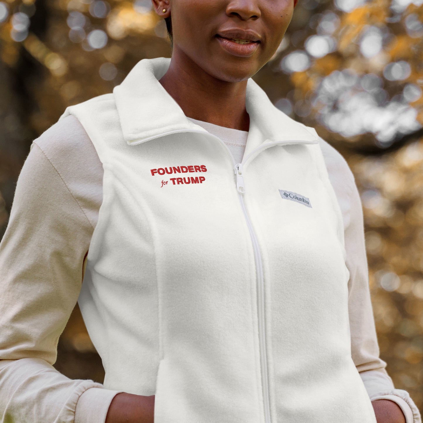 Women’s America First Fleece Vest - Fueling Economic Prosperity (Red Logo)